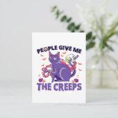 Die Leute geben mir das griesgrämige Katzen Hallow Postkarte (Stehend Vorderseite)