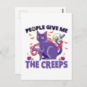 Die Leute geben mir das griesgrämige Katzen Hallow Postkarte (Vorne/Hinten)