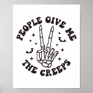 Die Leute geben mir das Skelett-HandHalloween Poster
