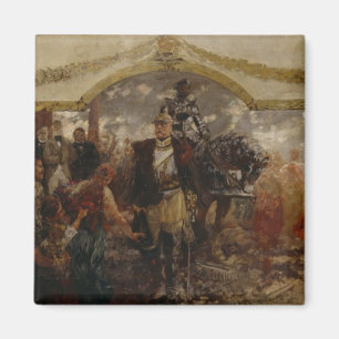 Die Leute übertragen Ehrerbietung nach Bismarck, Magnet