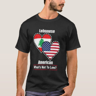 Die libanesische amerikanische Herzenflagge Was ni T-Shirt