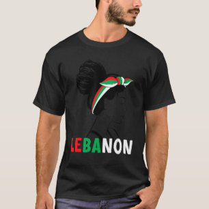 Die libanesische Flagge von Messy Bun Libanon T-Shirt