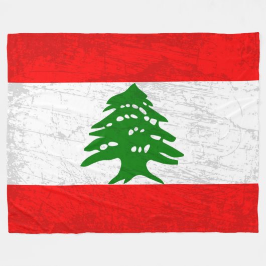 Die Libanon-Flagge - Ein Tapestry des libanesische Fleecedecke (Vorderseite (Horizontal))