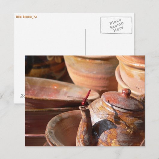 Die Libelle Postkarte (Vorne/Hinten)