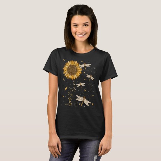 Die Libelle Sonnenblume lässt das Wachstumsmindest T-Shirt (Vorne ganz)