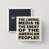 Die liberalen Medien ist der Feind der Leute Button (Vorne & Hinten)