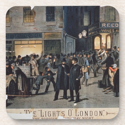 "Die Lichter O" London (Farbelitho) Getränkeuntersetzer (Vorderseite)