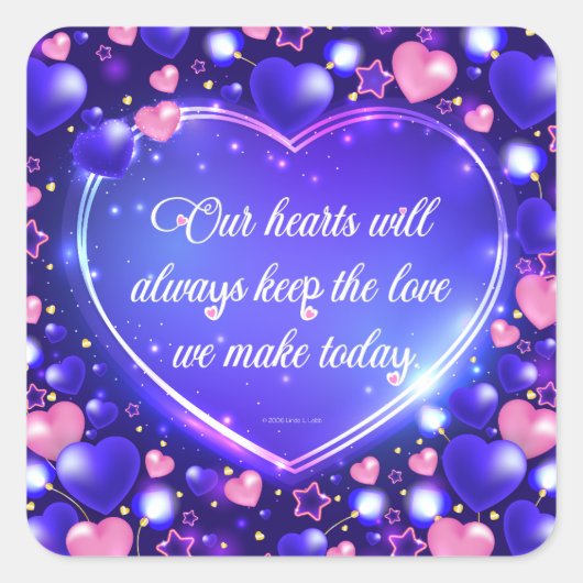 Die Liebe-Aufkleber behalten Herz Quadratischer Aufkleber (Vorderseite)