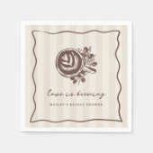 "Die Liebe brodelt" Kaffe-Hochzeitsdusche  Serviette (Vorderseite)