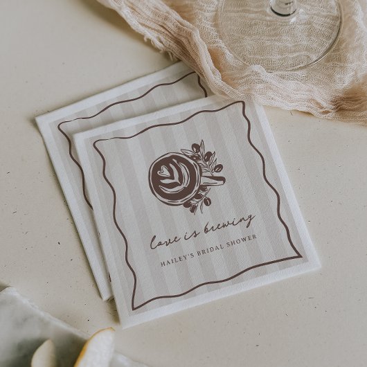 "Die Liebe brodelt" Kaffe-Hochzeitsdusche  Serviette