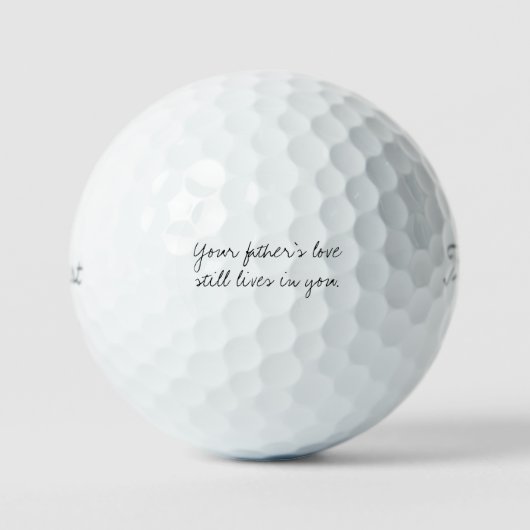 'Die Liebe deines Vaters lebt in dir' Gedenk- Golfball (Vorderseite)