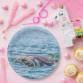 Die Liebe-Delphin der Mutter u. Baby-PapierTeller Pappteller (Party)