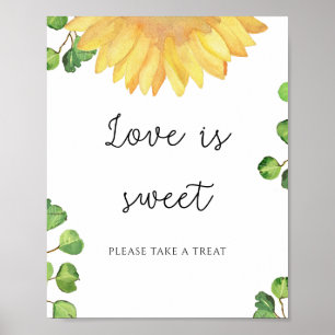 Die Liebe der Aquarellblume ist süß und nimmt eine Poster