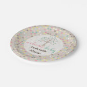 Die Liebe der Babydusche wächst in unserem Familie Pappteller (Schrägansicht)