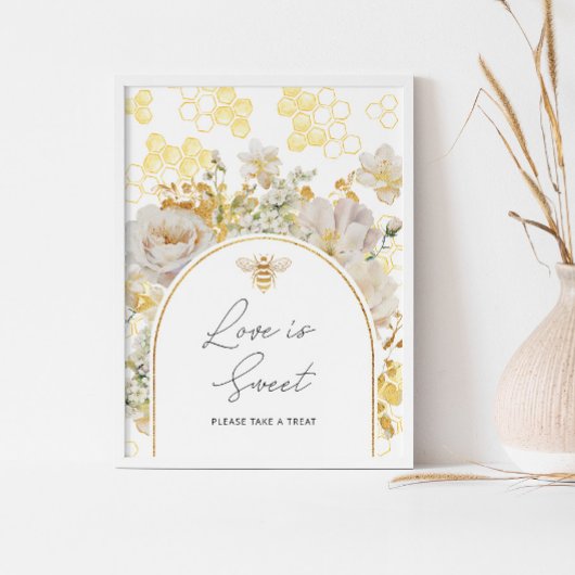 Die Liebe der Bienenwaben ist süß Poster