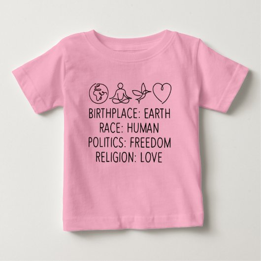 Die Liebe der Freiheit der Menschheit als Geburtso Baby T-shirt (Vorderseite)