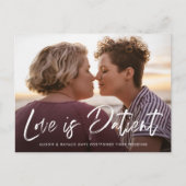 Die Liebe der gebürsteten Buchstaben ist die Aufsc Ankündigungspostkarte (Vorderseite)