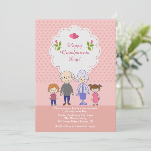 Die Liebe der Großeltern ist endlos Einladung (Stehend Vorderseite)