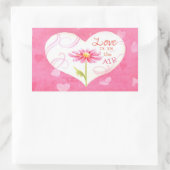 Die Liebe der Herzklammern ist in der Luft Rechteckiger Aufkleber (Tasche)