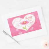 Die Liebe der Herzklammern ist in der Luft Rechteckiger Aufkleber (Umschlag)