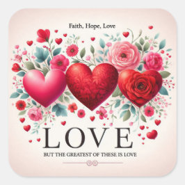 Die Liebe der Hoffnung des Glaubens, aber die best Quadratischer Aufkleber