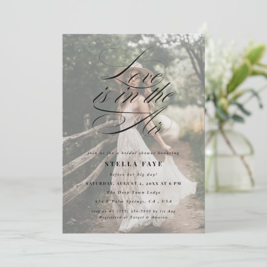 Die Liebe der Kalligraphie befindet sich im Foto d Einladung (Stehend Vorderseite)