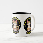 Die Liebe der Katze wird verdient, nicht gegeben - Zweifarbige Tasse (VorderseiteRechts)