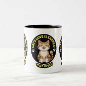 Die Liebe der Katze wird verdient, nicht gegeben - Zweifarbige Tasse (Mittel)
