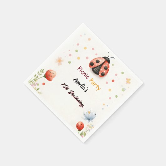 Die Liebe der Mädchen Bug Picnic Polka Dot 1. Gebu Serviette (Ecke)