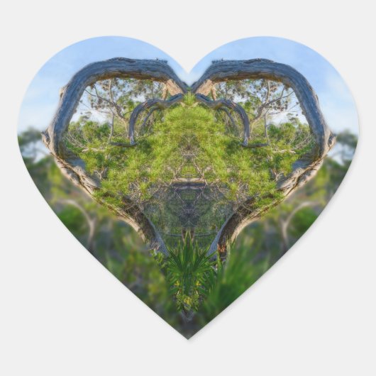 Die Liebe der Natur Herz-Aufkleber (Vorderseite)