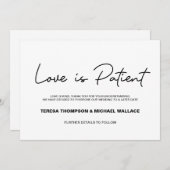 Die Liebe der Pläne ändert sich, wenn die Hochzeit Einladung (Vorne/Hinten)