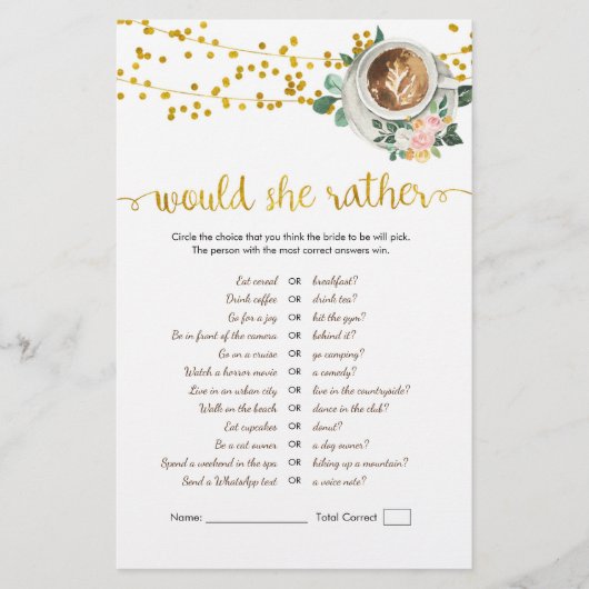 Die Liebe des Kaffees bricht, würde sie eher spiel (Vorderseite)