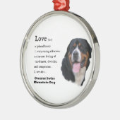 Die Liebe des Schweizer Hundes ist... Silbernes Ornament (Links)