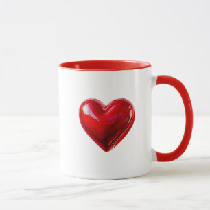 Die Liebe, die durch ein rotes Herz definiert wird Tasse