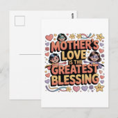 Die Liebe einer Mutter ist der größte Segen Postkarte (Vorne/Hinten)