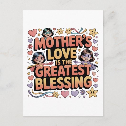 Die Liebe einer Mutter ist der größte Segen Postkarte (Vorderseite)
