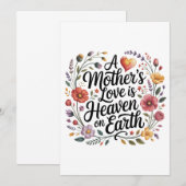 Die Liebe einer Mutter ist der Himmel auf Erden Einladung (Vorne/Hinten)