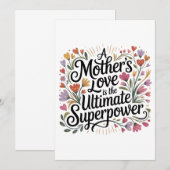 Die Liebe einer Mutter ist die ultimative Superkra Einladung (Vorne/Hinten)