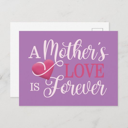 Die Liebe einer Mutter ist ewiger Zitat | Postkart Postkarte (Vorne/Hinten)