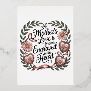Die Liebe einer Mutter ist für immer im Herzen ein Folien Feiertagskarte