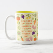 Die Liebe einer Mutter ist wie ein Garten Zweifarbige Tasse (Links)