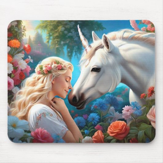 Die Liebe einer Prinzessin für ihr Einhorn Mousepad (Vorne)