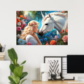 Die Liebe einer Prinzessin für ihr Einhorn Poster (Heimbüro)