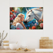 Die Liebe einer Prinzessin für ihr Einhorn Poster (Küche)