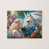 Die Liebe einer Prinzessin für ihr Einhorn Puzzle (Horizontal)