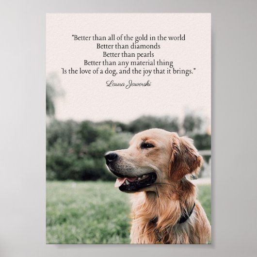 Die Liebe eines Dog Poster von Laura Jaworski (Vorne)