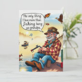 Die Liebe eines Großvaters für die Fischerei Einladung (Stehend Vorderseite)