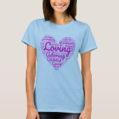 Die Liebe Fuchsia Herz Shapecloud Kunst T-Shirt (Vorderseite)