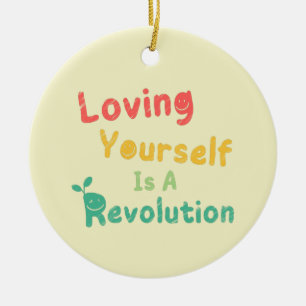 Die Liebe für sich ist eine Revolution [FunCan] T  Keramik Ornament