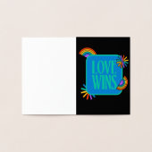 Die Liebe gewinnt. Gay Regenbogen lgbtq Folienkarte (Innenseite)